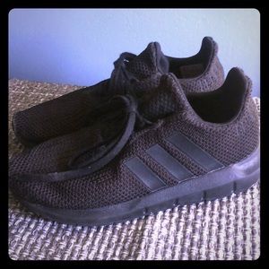 Boys black adidas size 2